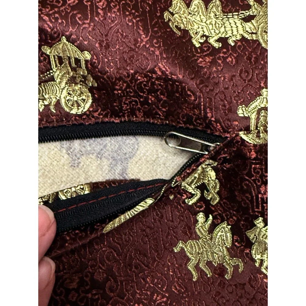 NWOT Pillowcase Cover - Red Burgundy Gold Oriental Design 16 x 16